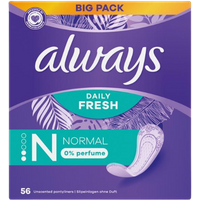 always daily fresh normal unscented pantyliners – 56 pcs