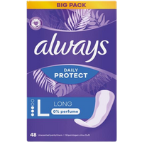 always daily protect unscented long pantyliners – 48 pcs