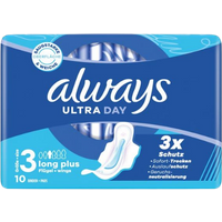 Always Ultra Day Long Plus Size 3 Sanitary Pads With Wings - 10 pcs always ultra day long plus size 3 sanitary pads with wings – 10 pcs