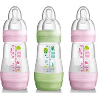mam 160ml 0+mdr anti colic bottle – 3 pack pink