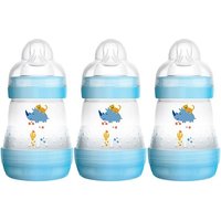 mam 160ml 0+month anti colic bottle – 3 pack blue