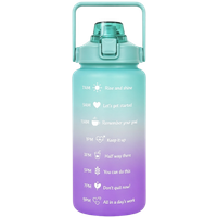 motivational blue purple water bottle with straw – 2000 ml