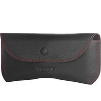 leather sunglasses case / glasses case – black with red detail