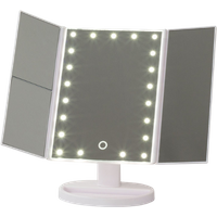 trifold led cosmetic magnifying makeup mirror
