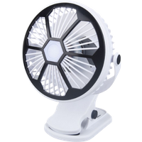 rechargeable clip on desk fan with led lamp