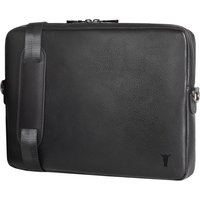 slim leather laptop bag – black