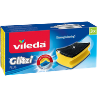 Vileda Glitzi Plus Heavy Duty Scouring Sponges - 3 pcs vileda glitzi plus heavy duty scouring sponges – 3 pcs