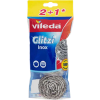Vileda Glitzi Inox Stainless Steel Scouring Pads - 3 pcs vileda glitzi inox stainless steel scouring pads – 3 pcs