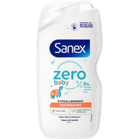 sanex zero% hypoallergenic nourishing baby bath foam & shampoo – 450 ml