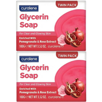 curalene pomegranate & rose extract glycerine soap twin pack – 2 x 100 g