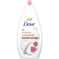 dove soothing caring almond oil & hibiscus scent bath soak – 450 ml