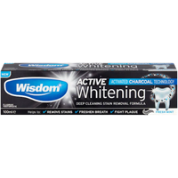 wisdom active whitening charcoal toothpaste – 100 ml