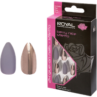 royal artificial nails berry nice stiletto – 24 pcs