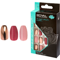 royal artificial nails sugar plum coffin – 24 pcs