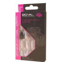 royal artificial nails midnight minx stiletto – 24 pcs