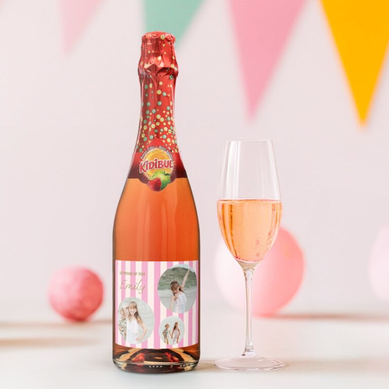 personalised non alcoholic children's champagne – kidibul – 750 ml