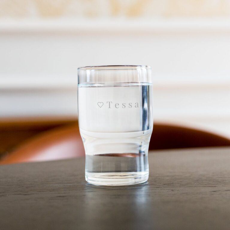 personalised water glass – engraved