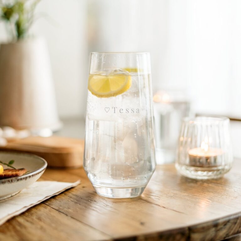 Personalised water glass - Crystal glass - 390 ml - 4 pcs personalised water glass – crystal glass – 390 ml – 4 pcs