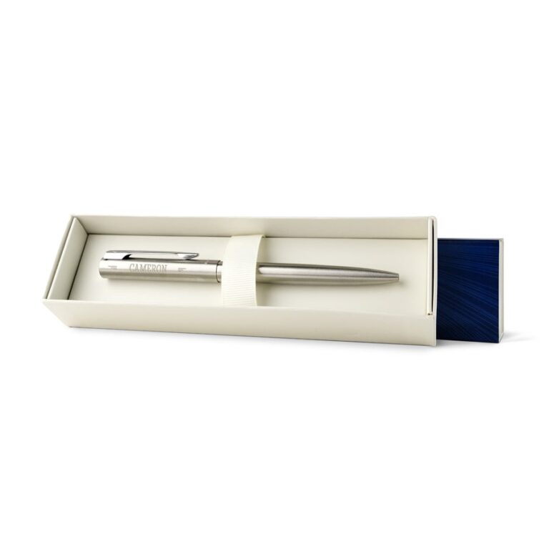 personalised pen – waterman – crome graduate – ballpoint – engraved – left handed