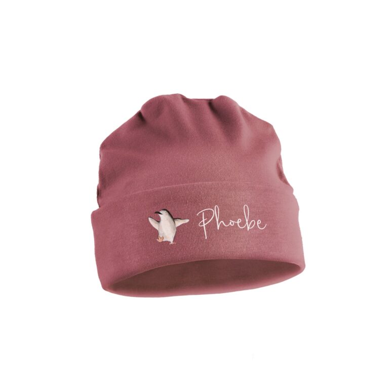 baby hat – printed – pink