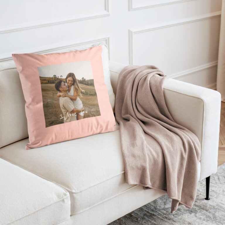 personalised cushion case – small – pink