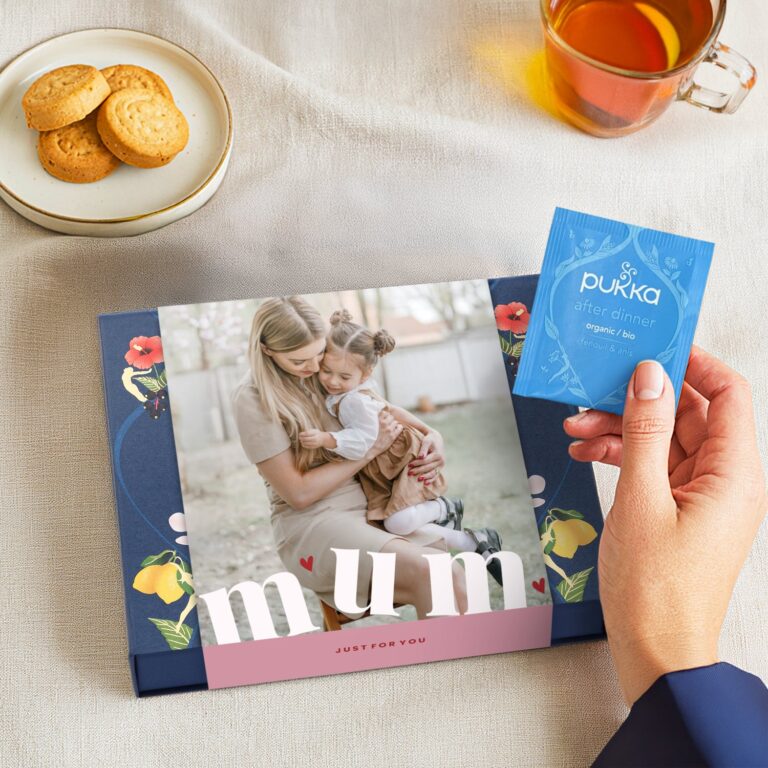 personalised tea box with 30 pukka tea bags