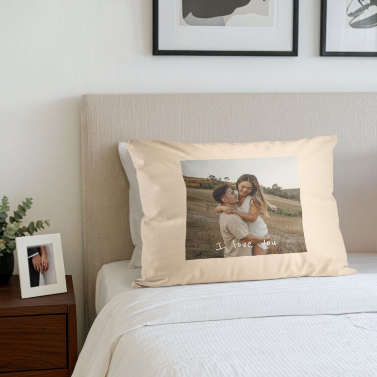 personalised cushion – 50 x 60 cm – beige