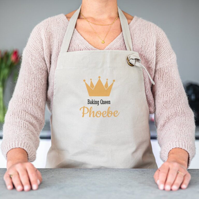 personalised kitchen apron – sand