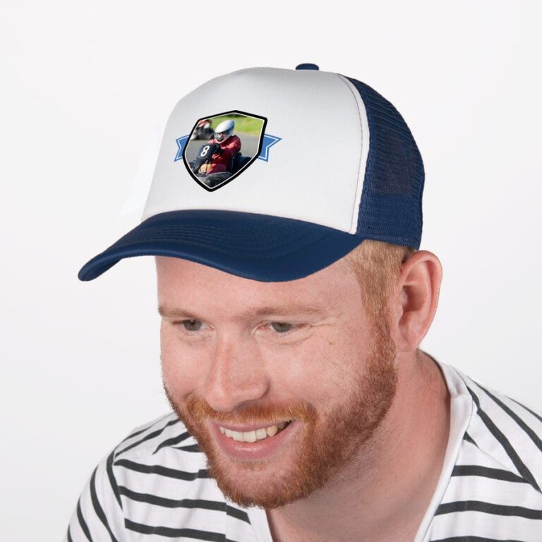 personalised trucker cap – blue/white