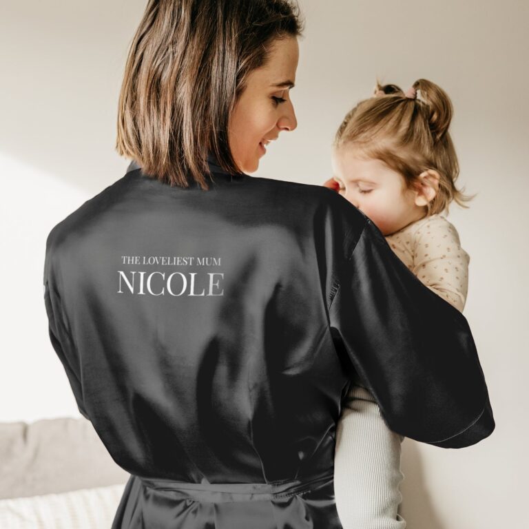 Personalised kimono - Black personalised kimono – black