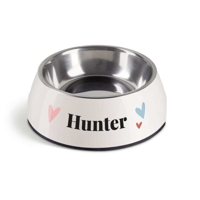 personalised dog food bowl – white – 700 ml