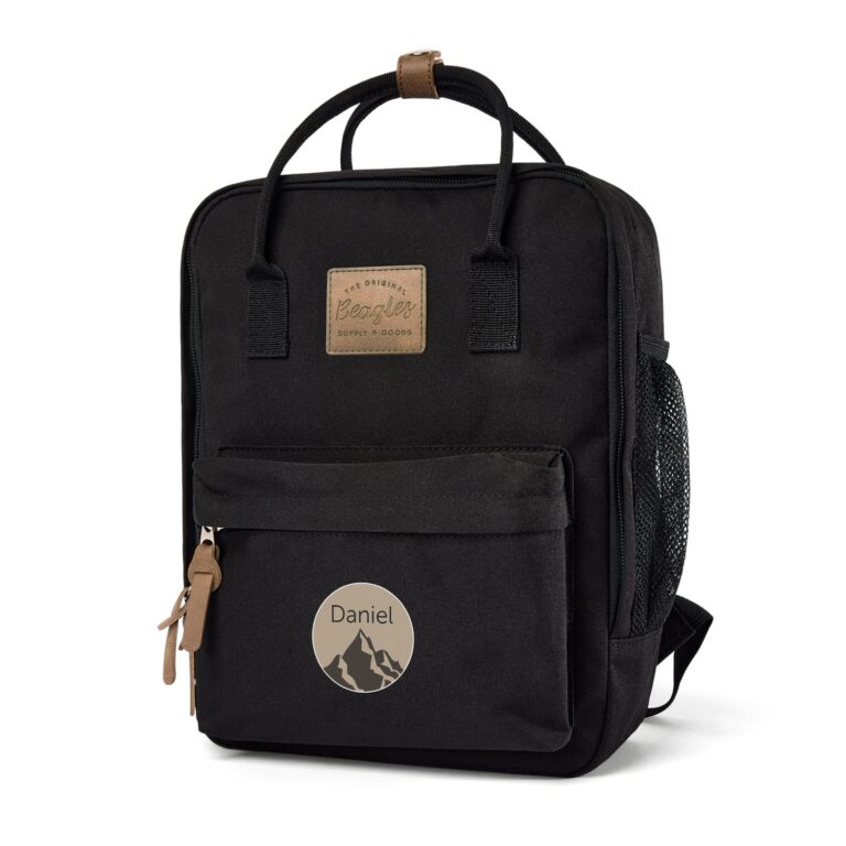 personalised name backpack – black