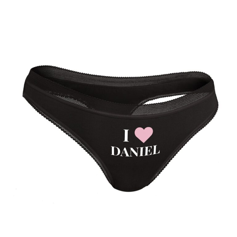 personalised thong – black – l