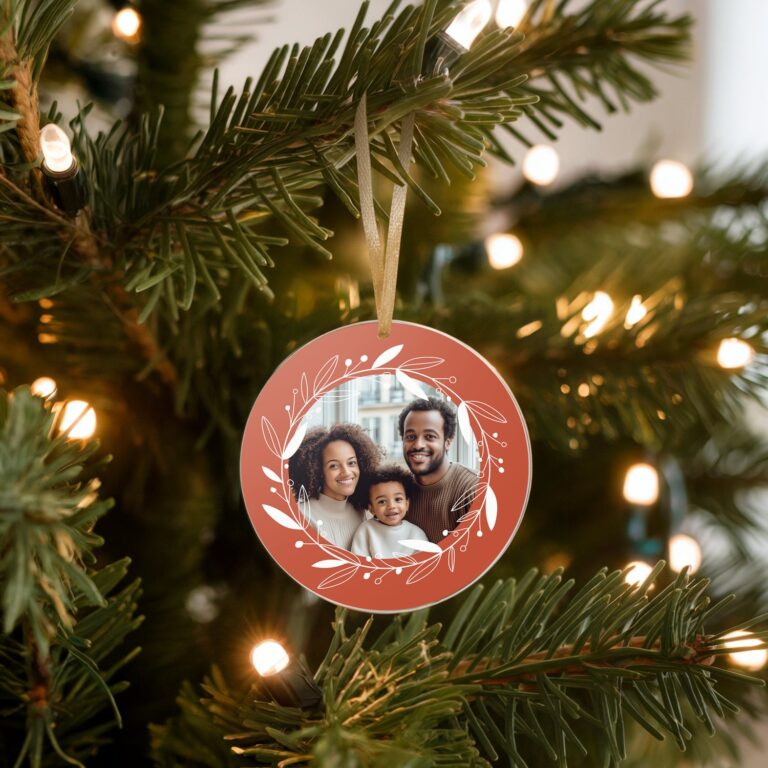 personalised plexiglass christmas ornaments – 2 pcs