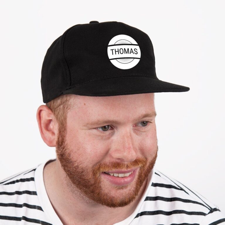 personalised baseball cap – black