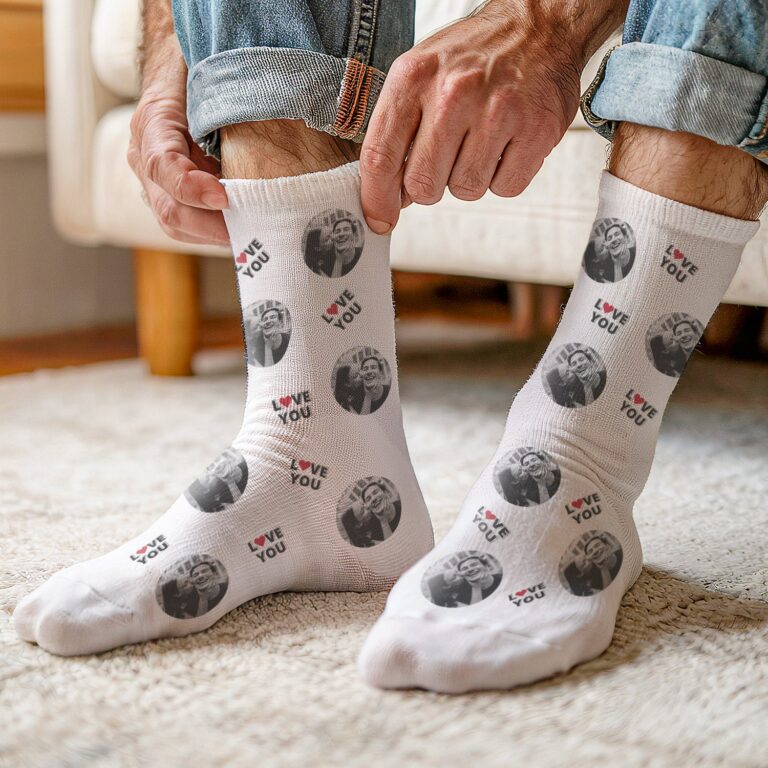 Personalised love socks - White - 43-46 personalised love socks – white – 43 46