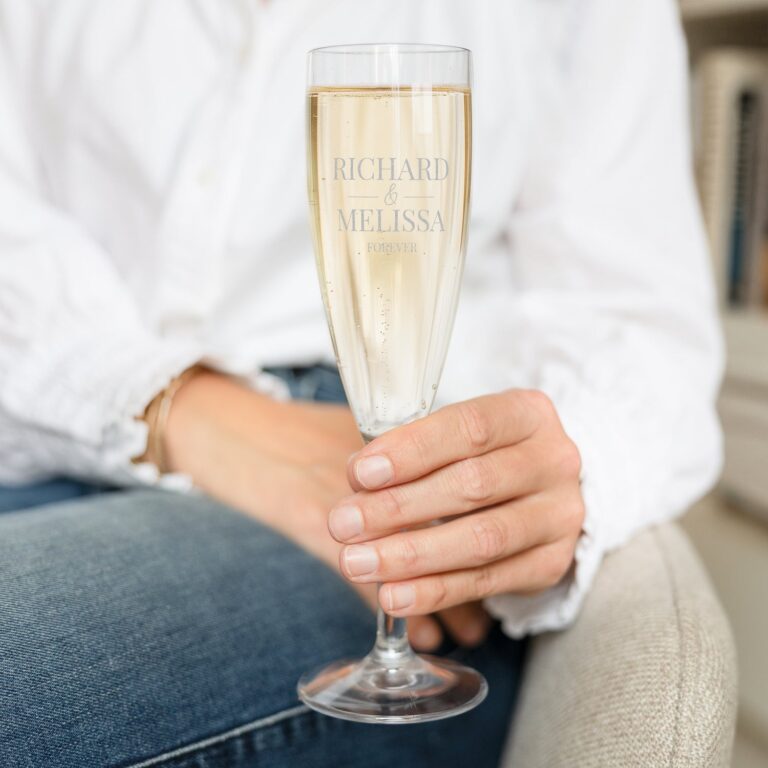 Personalised plastic prosecco glass - Engraved personalised plastic prosecco glass – engraved