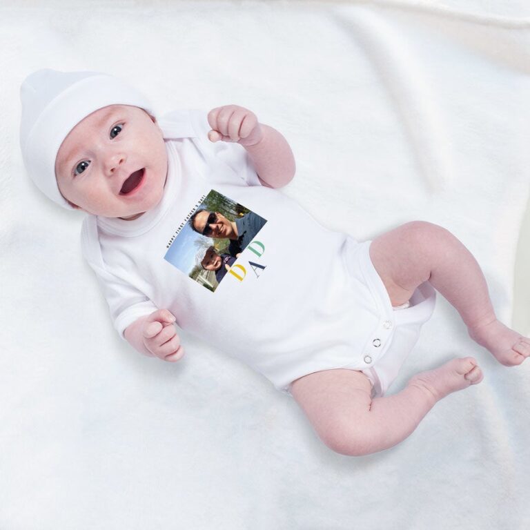 personalised first father's day babygrow – white 62/68