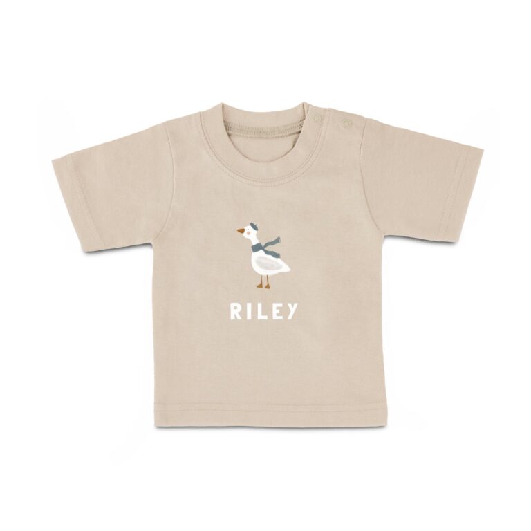 baby t shirt – printed – short sleeves – beige – 86/92