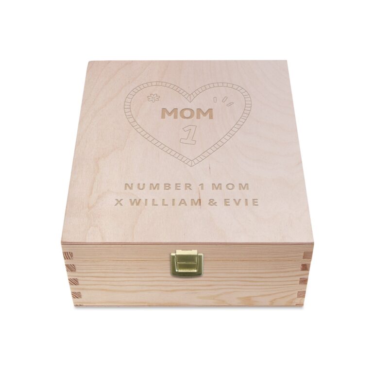 personalised tea box – beech – engraved