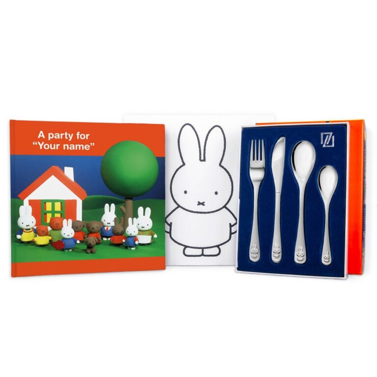 personalised miffy gift set – engraved children's cutlery & book