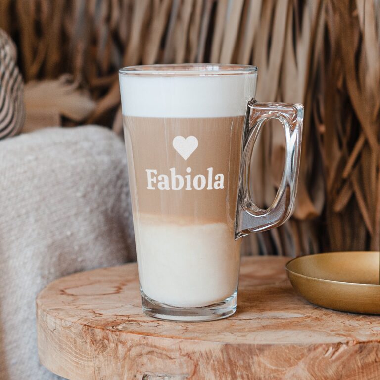 personalised latte macchiato glass – engraved – 2 pcs