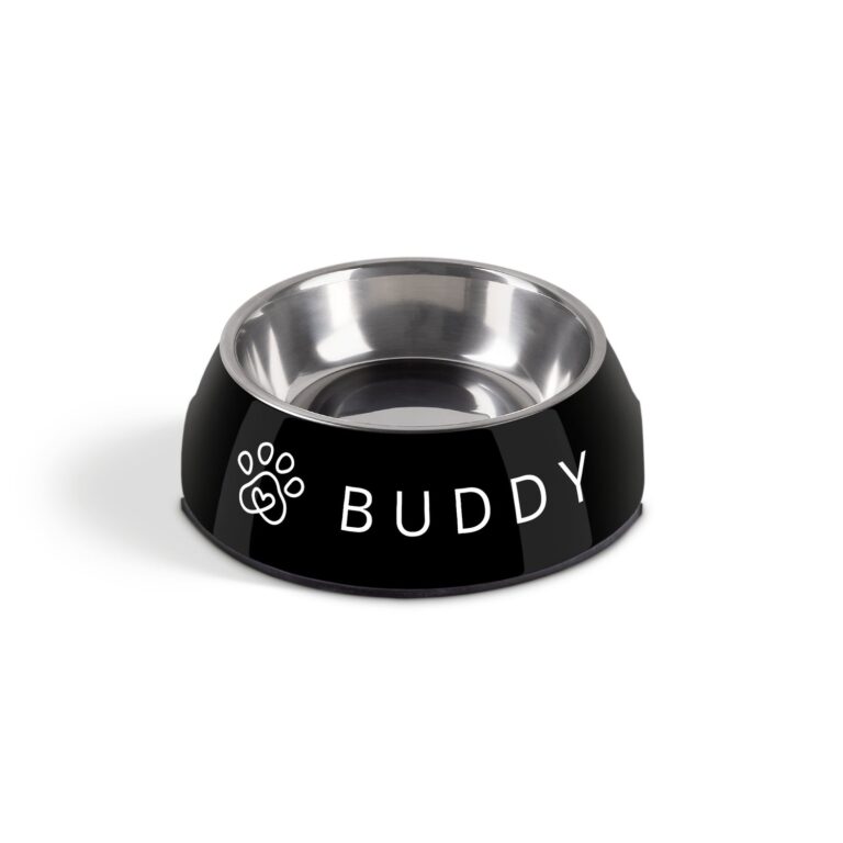 personalised dog food bowl – black – 160ml