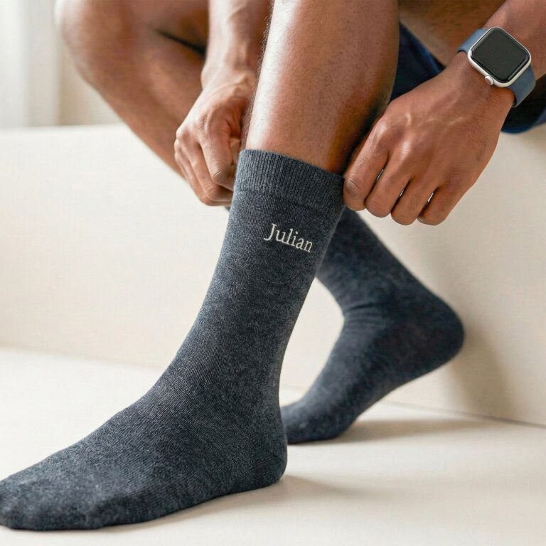 embroidered socks – grey – 43/46