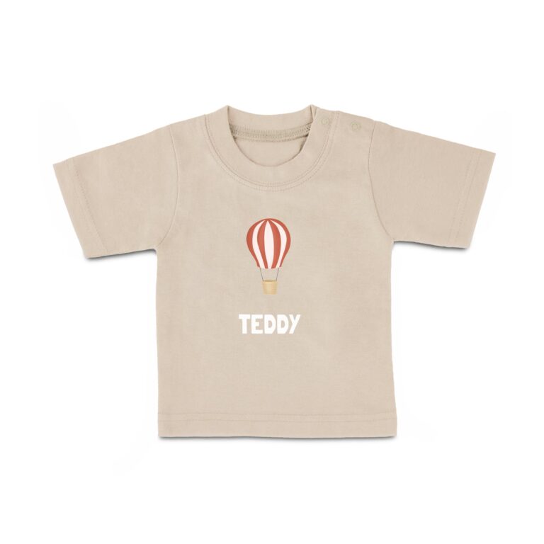 baby t shirt – printed – short sleeves – beige – 74/80
