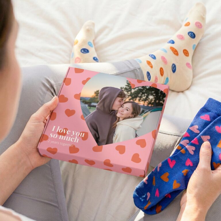 Personalised socks gift box - 2 pairs of socks - 35/38 personalised socks gift box – 2 pairs of socks – 35/38