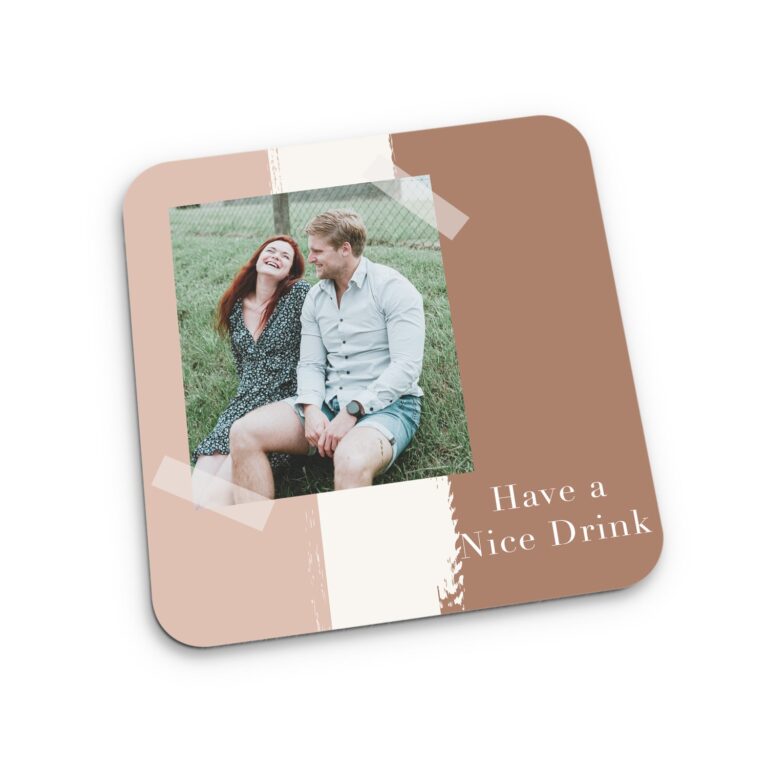 premium photo coaster hardboard – square – 1 piece