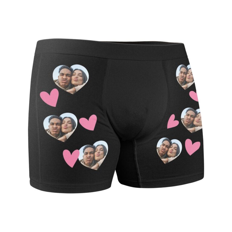 Personalised boxer shorts - M - Black personalised boxer shorts – m – black