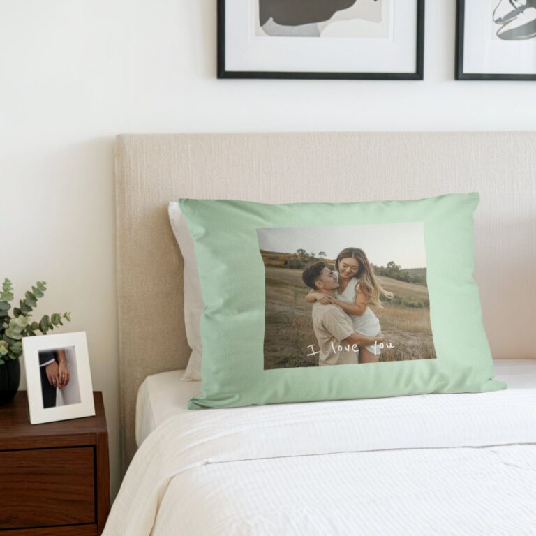 personalised cushion cover – 50 x 60 cm – mint green