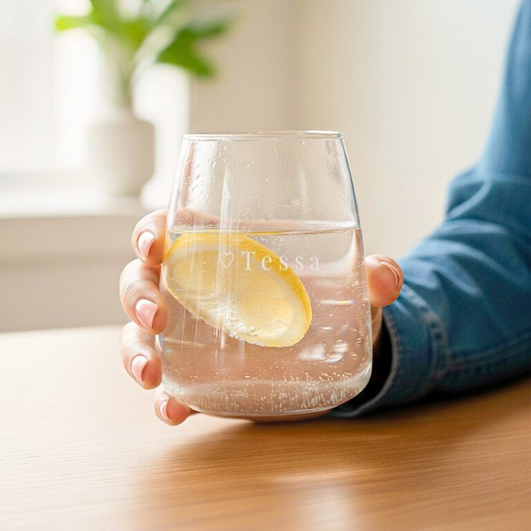 personalised water glass – luxury glass – 4 pcs